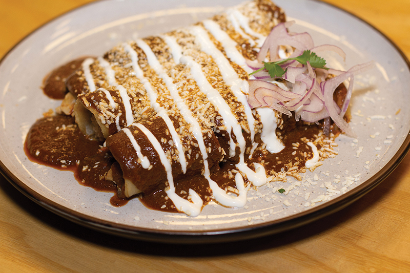 Menu Otra Vez Chicken Enchiladas Mole Credit Chelsy Wiley