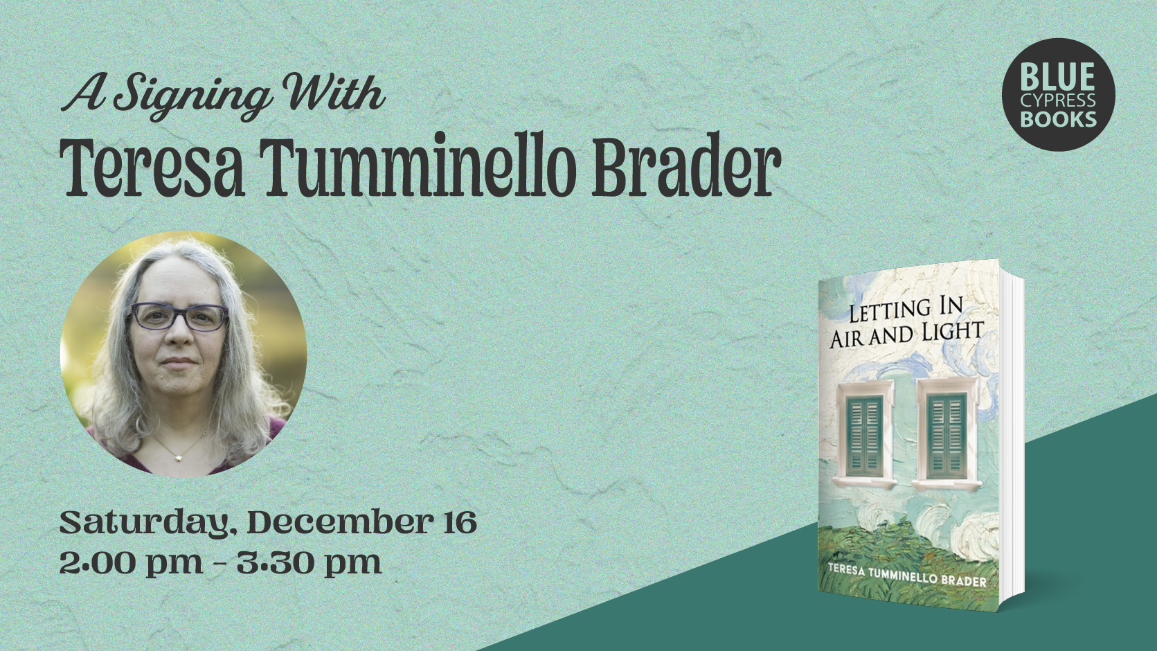 Blue Cypress Books Presents A Book Signing with Teresa Tumminello Brader - Vimarsana News