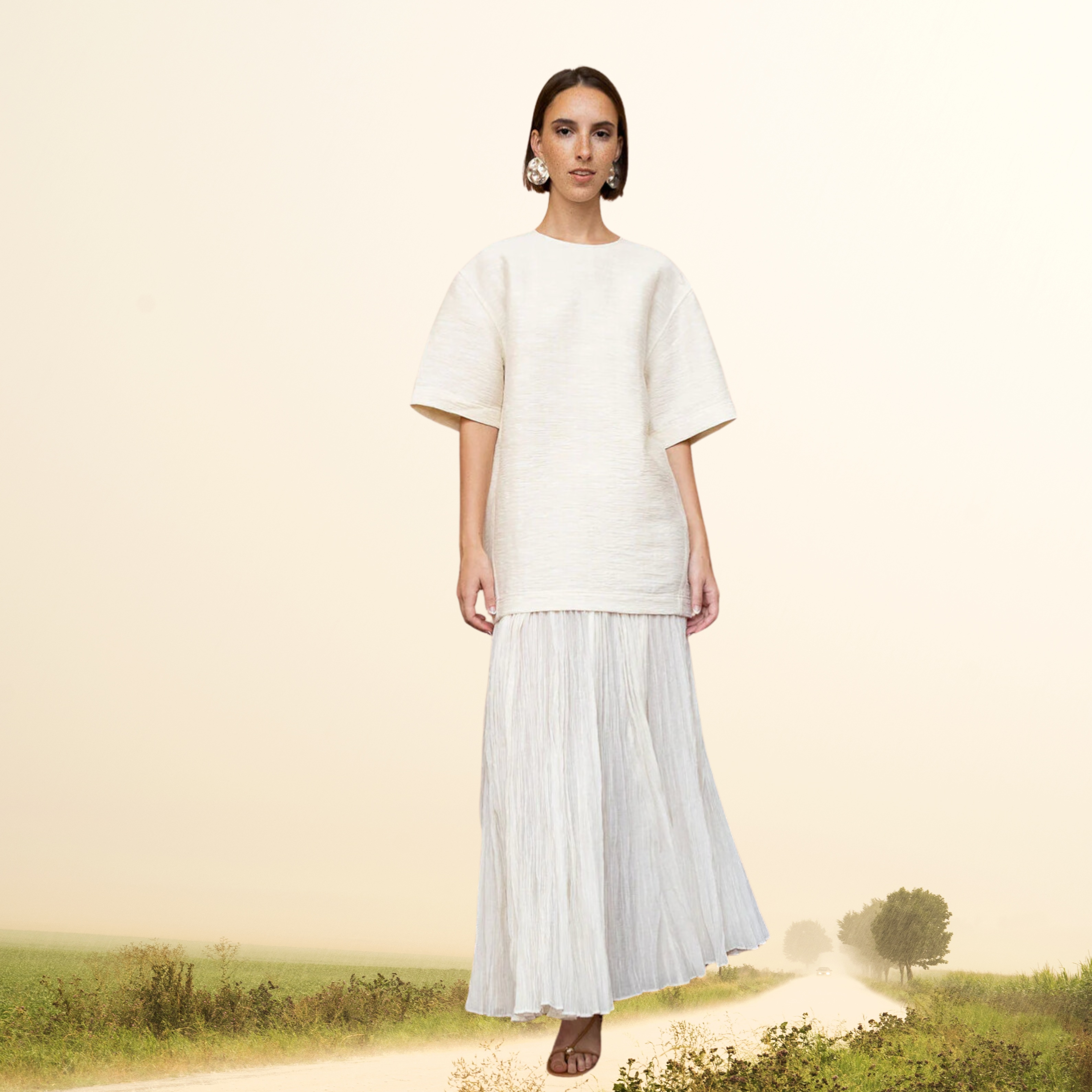 chinese dress ladies White Linen Shirtdresses For Summer (A Try-On) main image 0