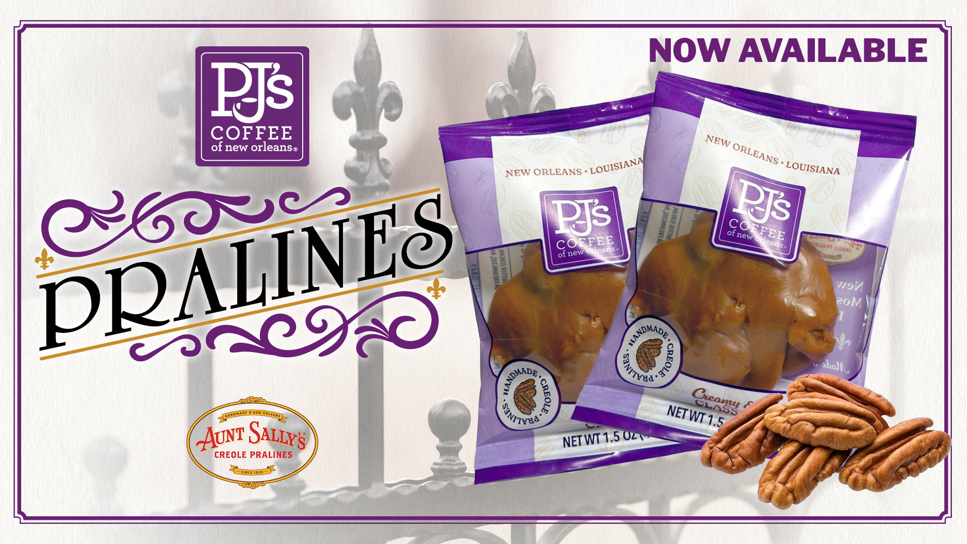 PJ's Coffee and Aunt Sally's Pralines Announce Partnership