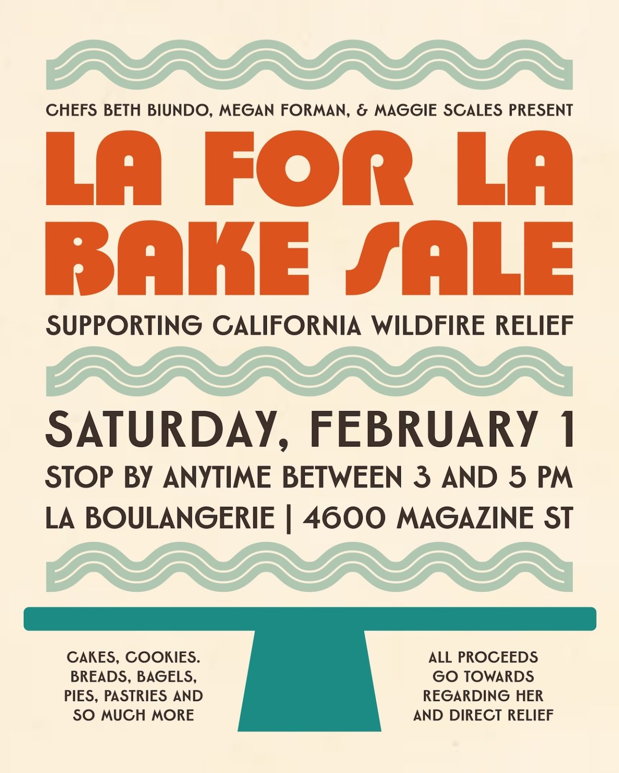 La for L.A. New OrleansStyle Bake Sale for Victims of the Los