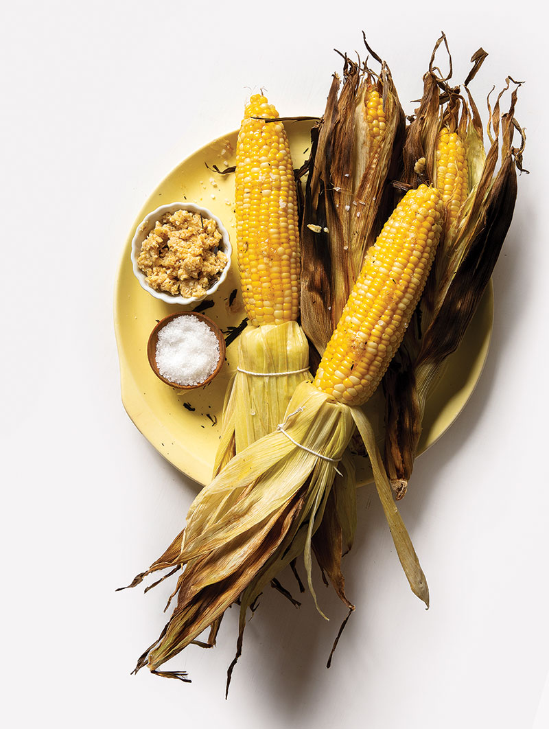 Grilled Corn with Cane Syrup Butter and Sea Salt