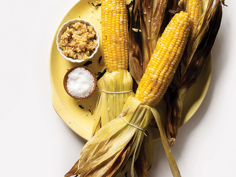 Grilled Corn with Cane Syrup Butter and Sea Salt