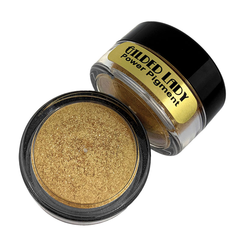 Locally-crafted metallic gold power pigment called the Gilded Lady