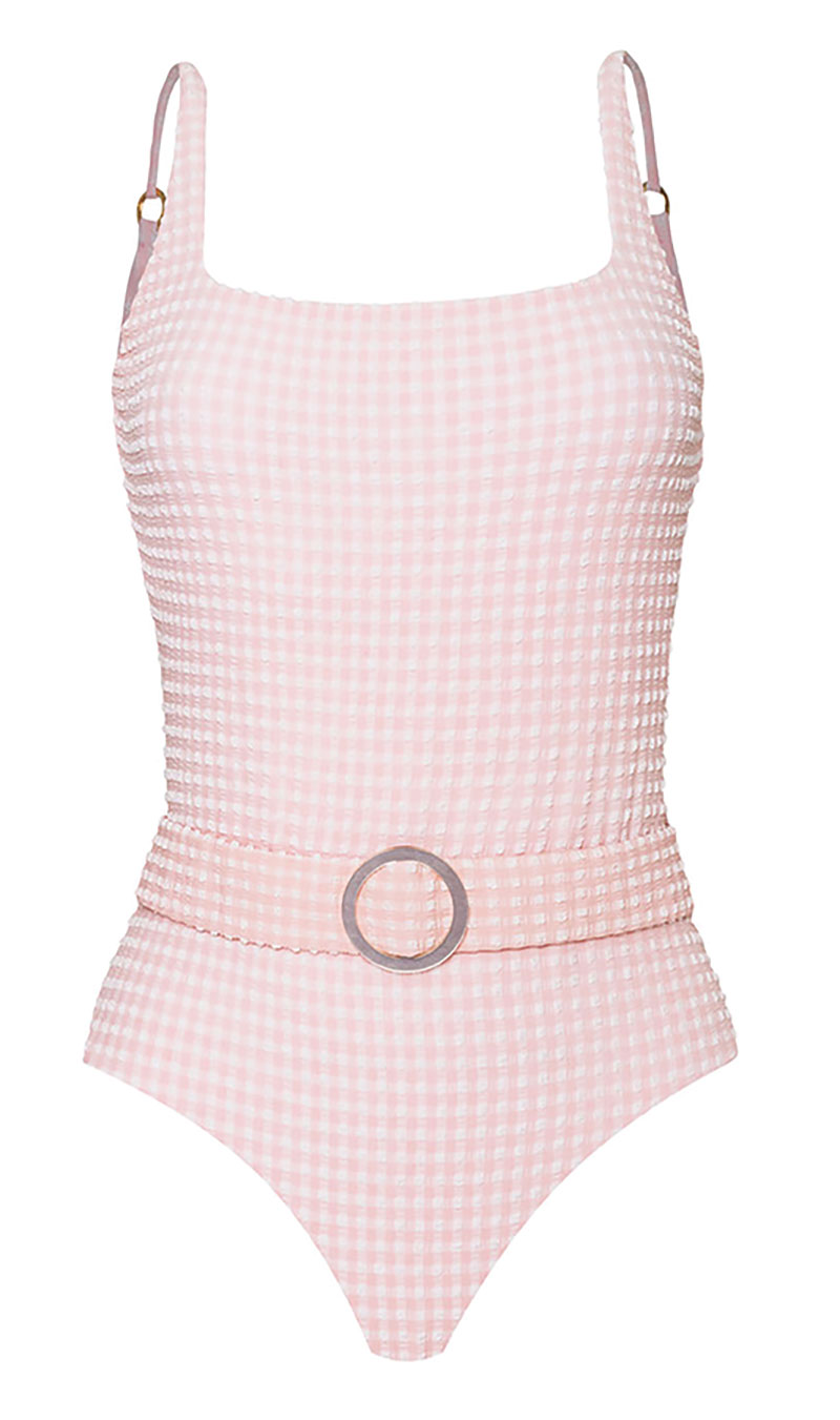 Pink Gingham One Piece