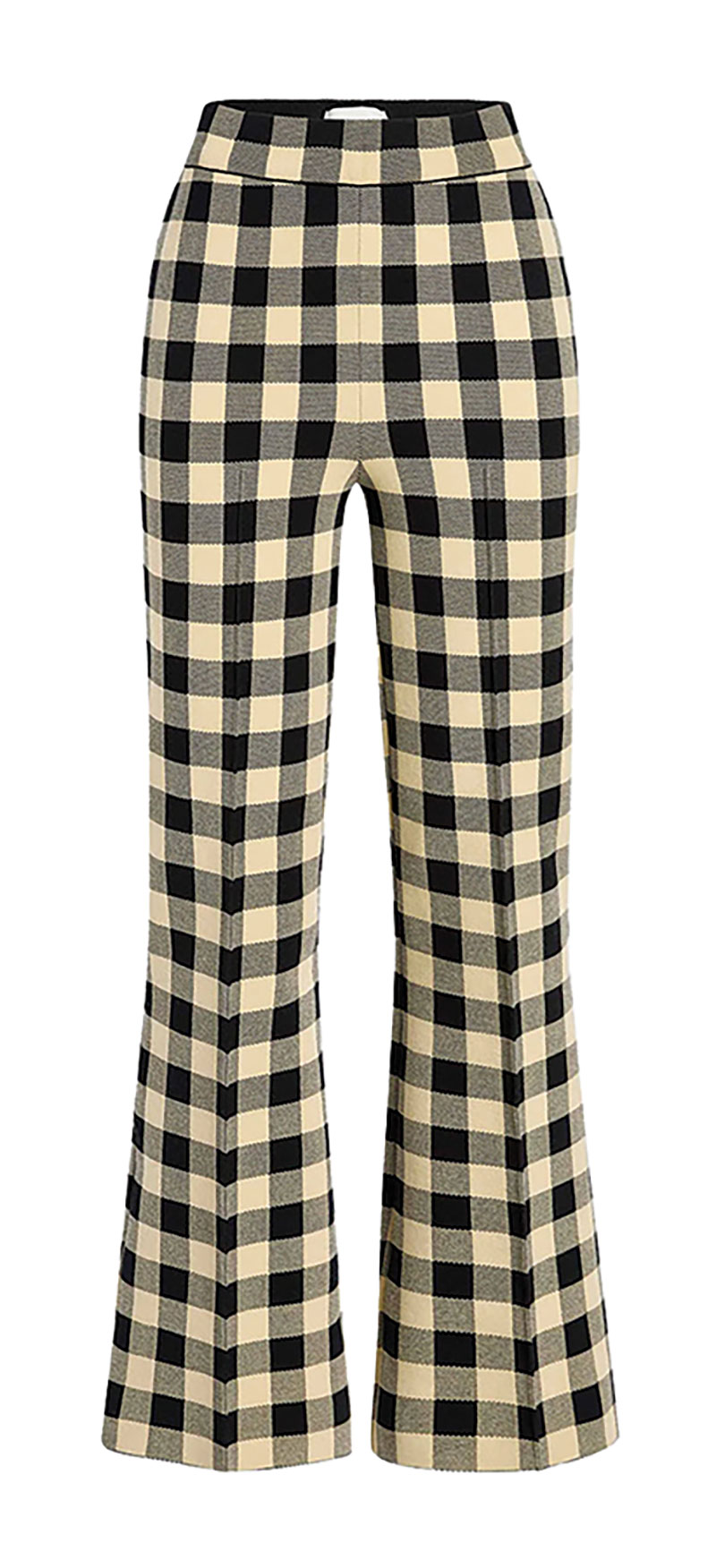 Off-white large gingham pattern flared pants