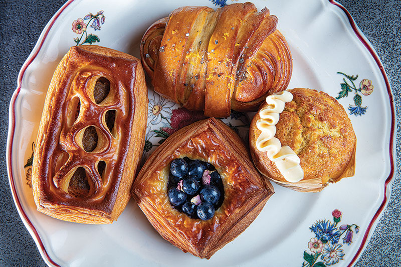 Plate of various pastries