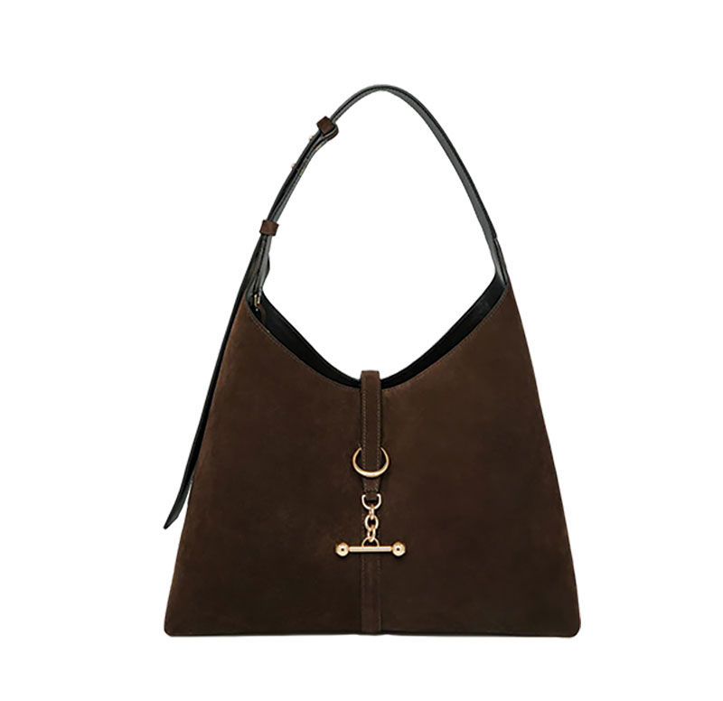 Equestrian-Inspired Fashion For Fall Brown suede hobo bag by Kite