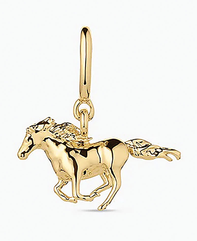 Equestrian-Inspired Fashion For Fall Gold charm of horse mid gallop