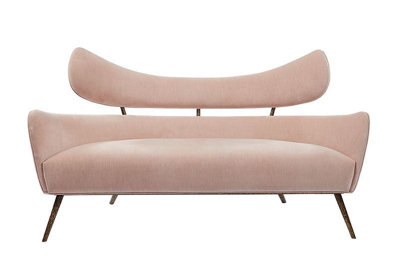 Seating that makes a statement, Mr. Brown London’s Delilah sofa in Rosewater Velvet will draw all eyes toward its coquettish lines. Villa Vici, 4112 Magazine St., 504-899-2931, villavici.com. 