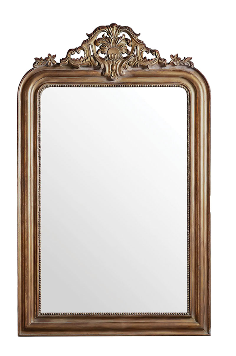 Inspired by antique French design, a Copenhagen floor mirror has a warm aged gold finish and decorative details at the mirror’s peak, an elegant flourish that complements both classic and contemporary décor. Arhaus, 3301 Veterans Memorial Blvd., 504-581-6684, arhaus.com. 