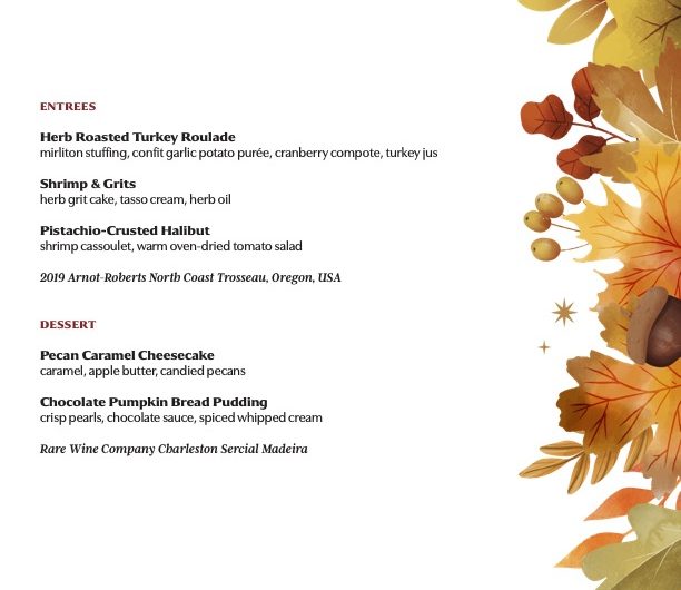 The Grill Room Hosts Special Thanksgiving Menu