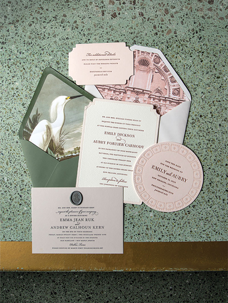 Elegant Artisanal Wedding Invitation Suites