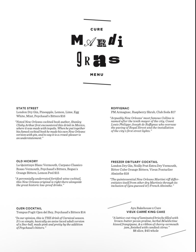 Restaurants and Bars Hosting Mardi Gras Specials