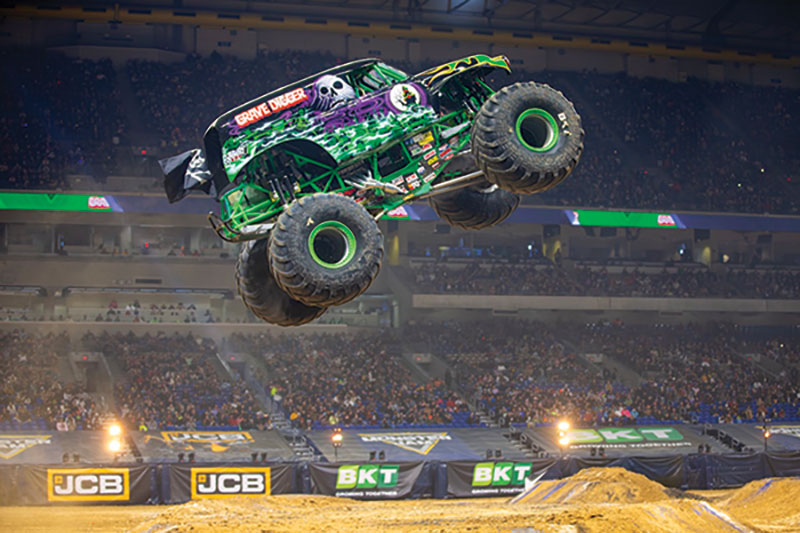 Monster truck mid air