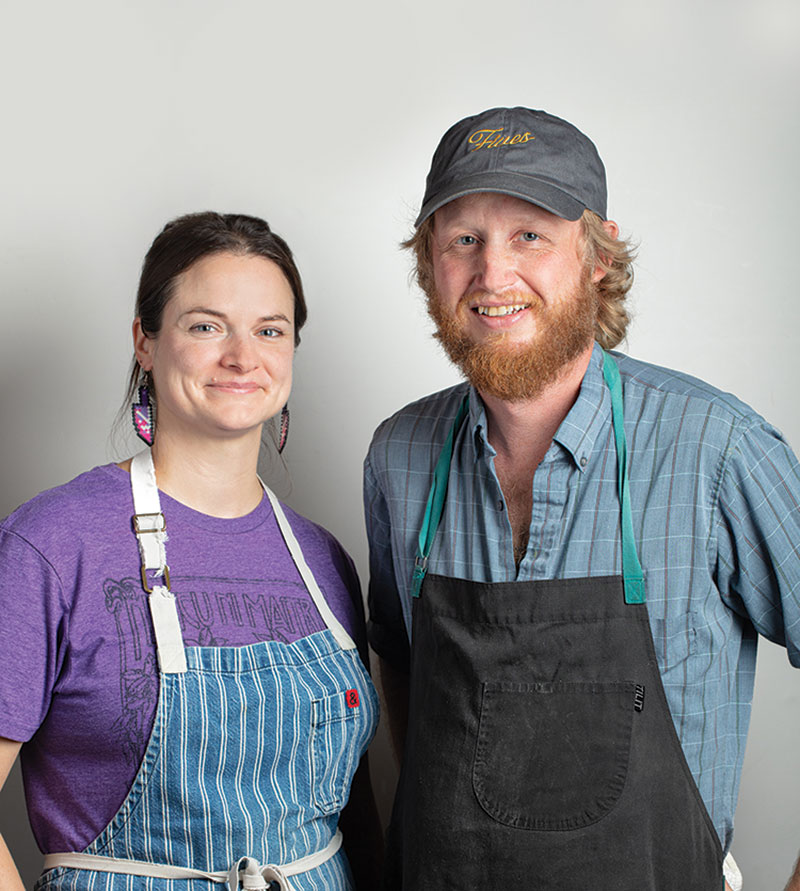 Chef Rebecca Wilcomb (left) and Chef Marcus Jacobs (right)