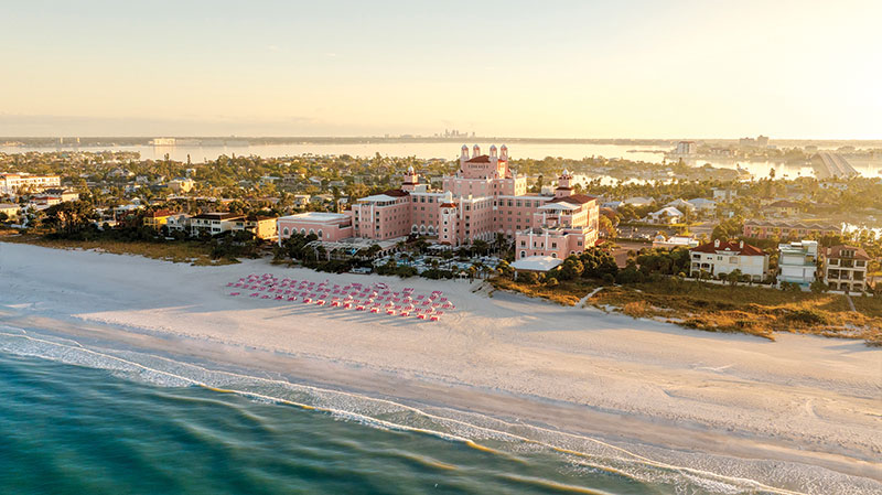 Southern Escapes Along the Gulf Coast Exterior of the Don CeSar hotel
