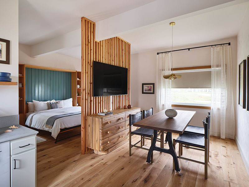 Southern Escapes Along the Gulf Coast Interior of a Reel 'Em Inn room