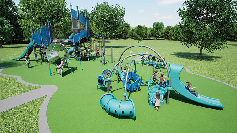 Computer rendering of a potential playground set up for the Fly