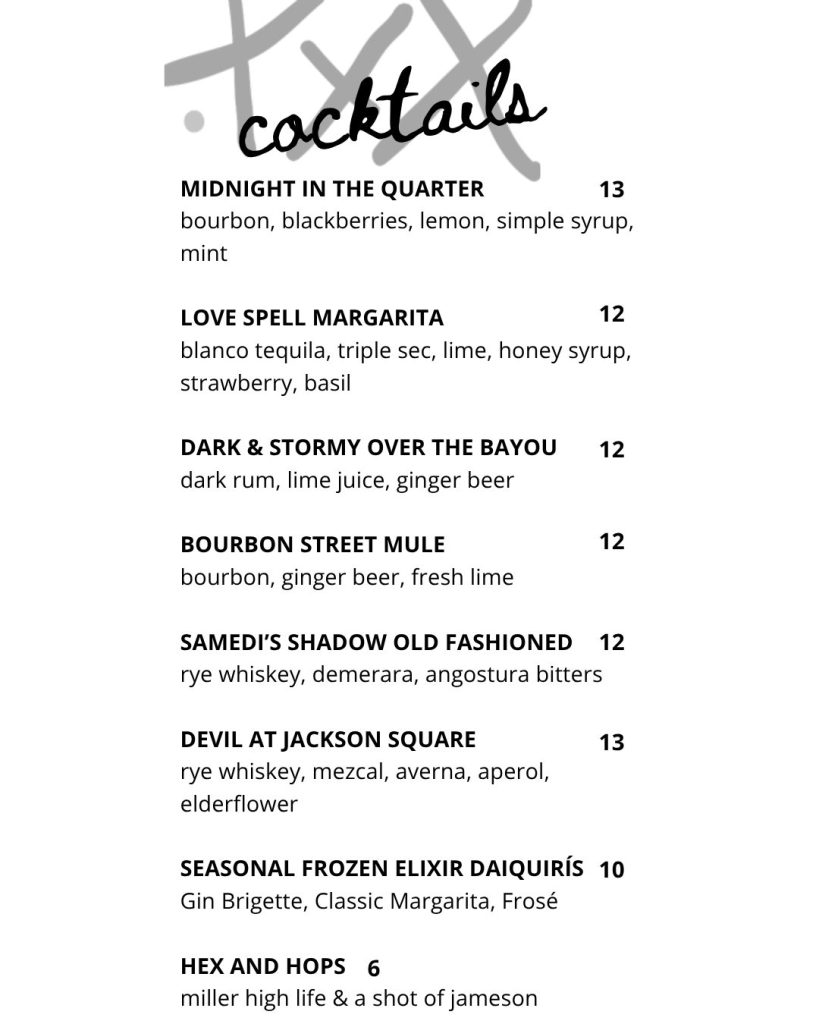 Gris-Gris Announces All Day Menu + Happy Hour Specials