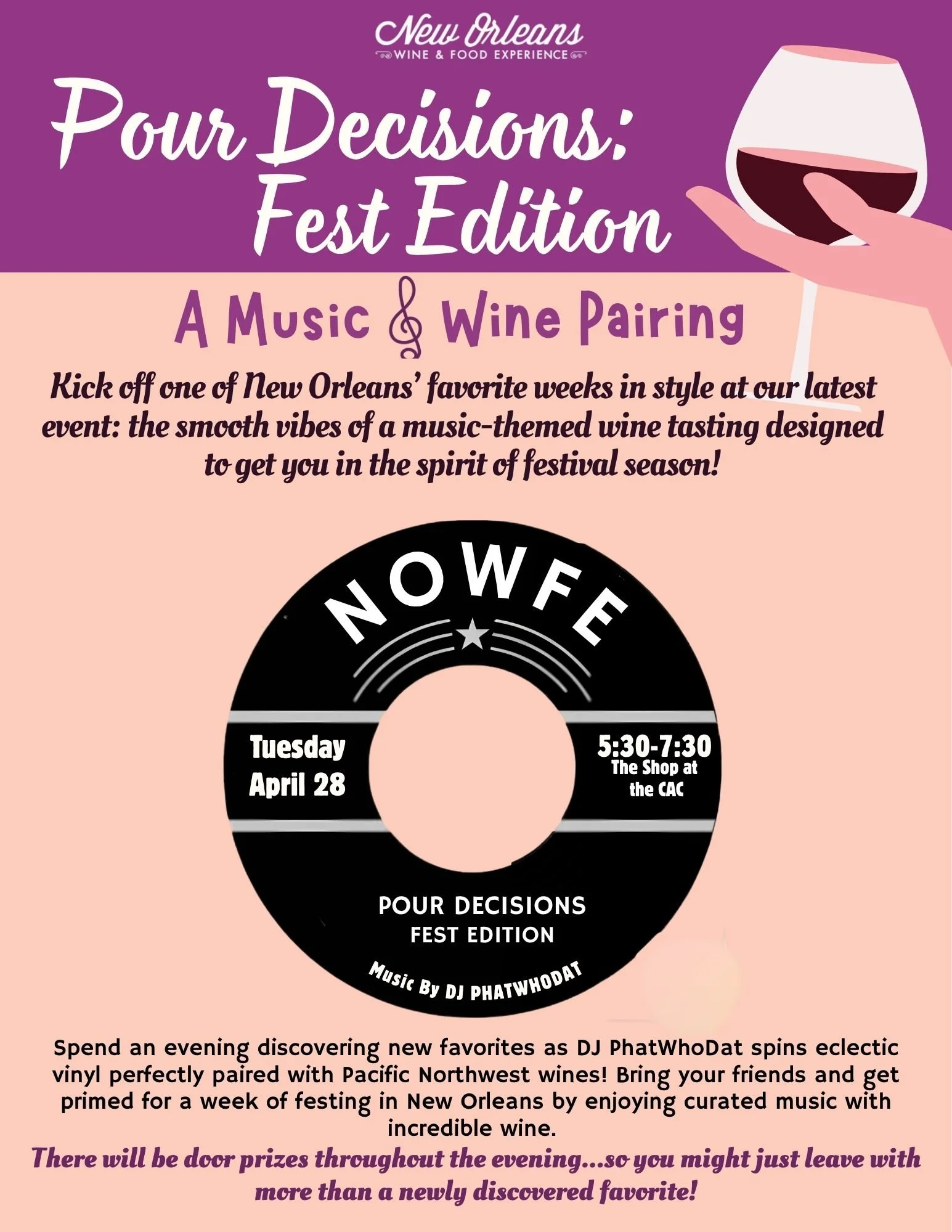 New Orleans Wine & Food Experience to Host Pour Decisions Wine Event